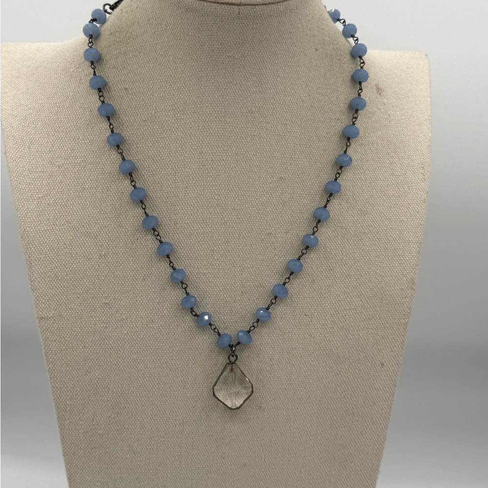 19 Lula n Lee 16-20” NWT Retired Blue Crystal Hand Soldered Crystal Pendant